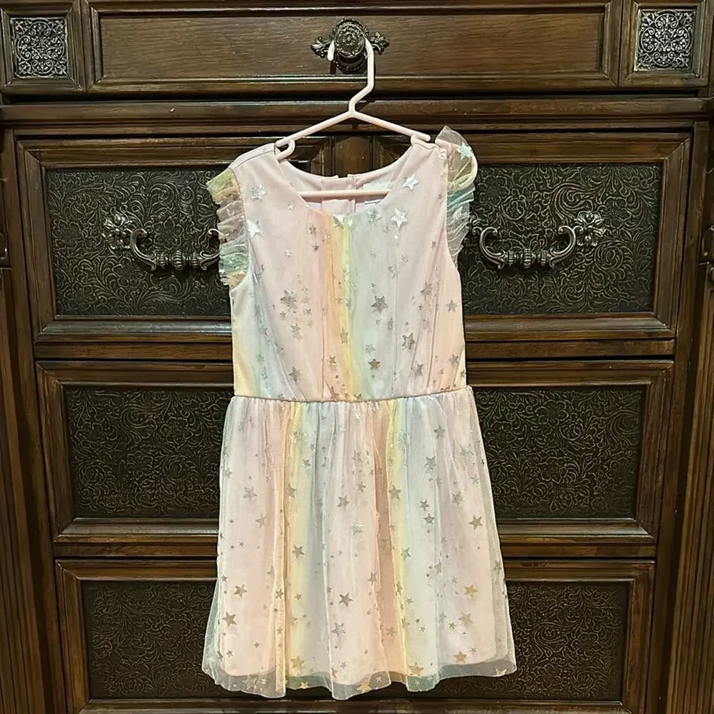 The children’s place Girls Rainbow Ombre Foil Dress - Multi